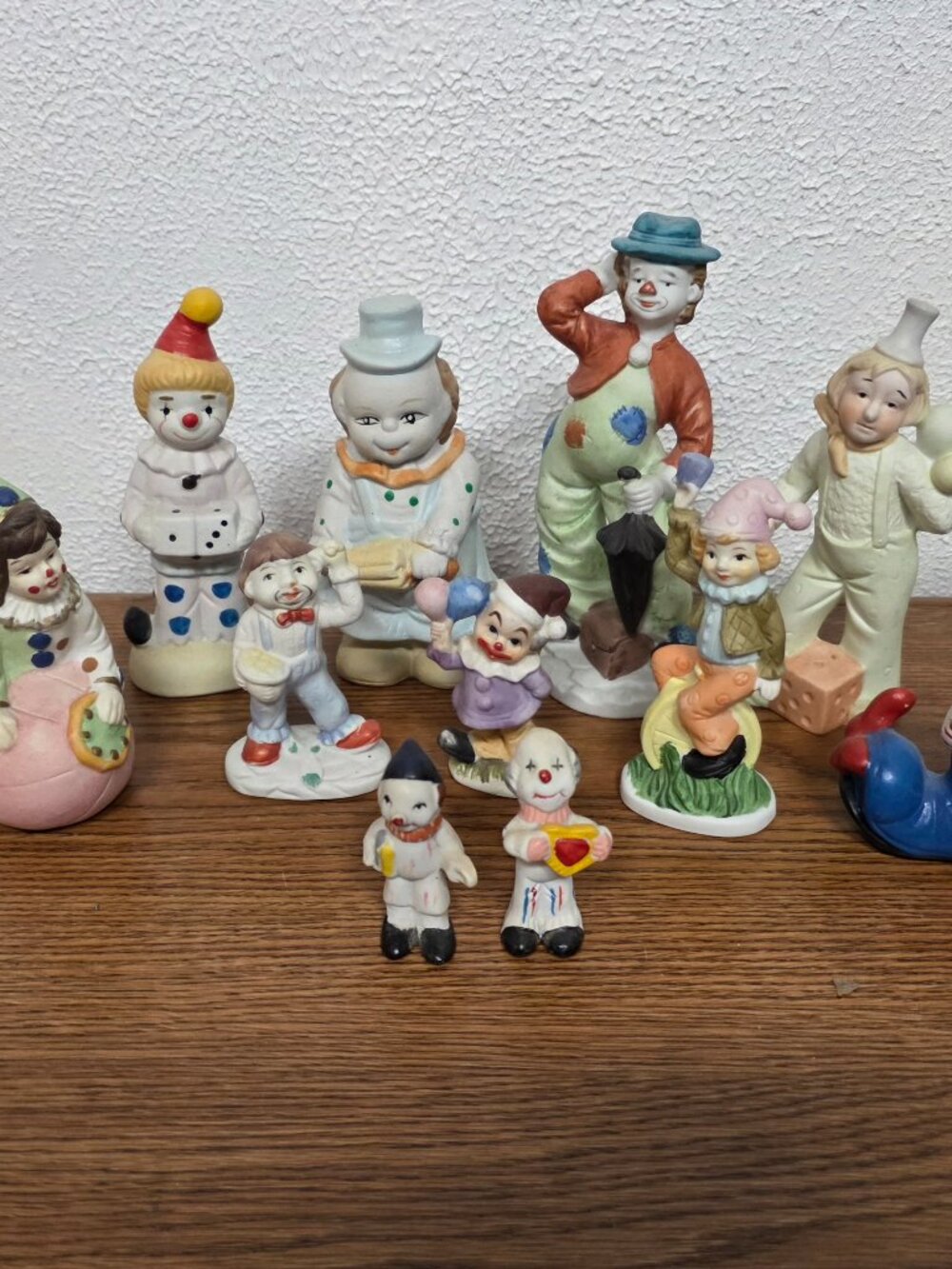 Home Decor Ceramic Clown Figures - Lot of 11 - Sizes range from 2.5" to 7" Tall